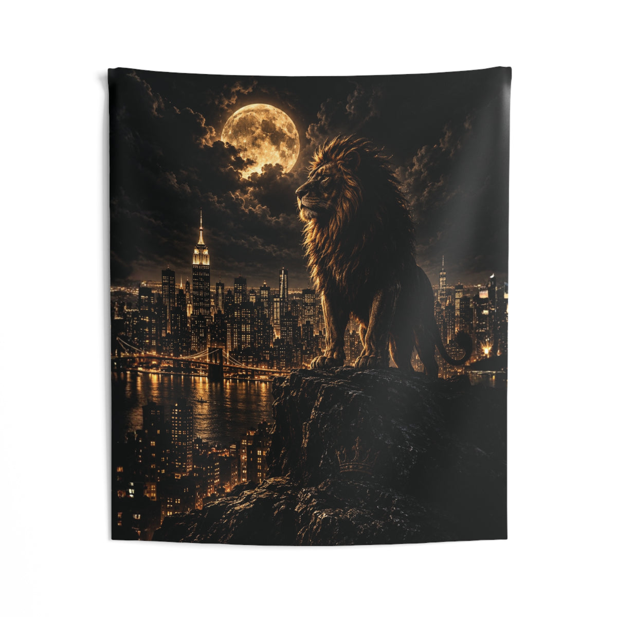 Moonlit King Over NYC Stream Backdrop