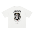 Born Wild Red Stripe Lion Drop-Shoulder Cotton Tee
