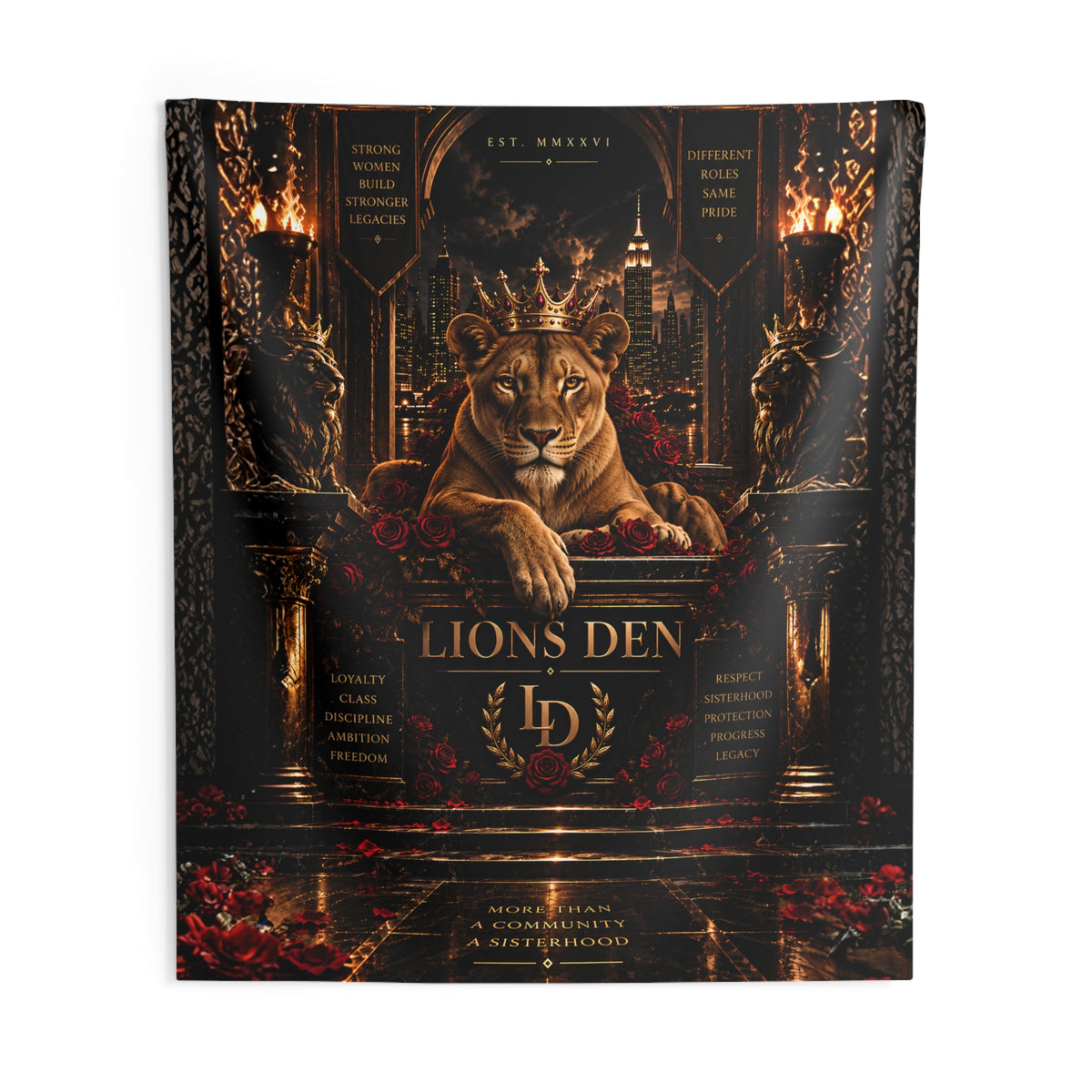 Crowned Lioness Throne Stream Backdrop