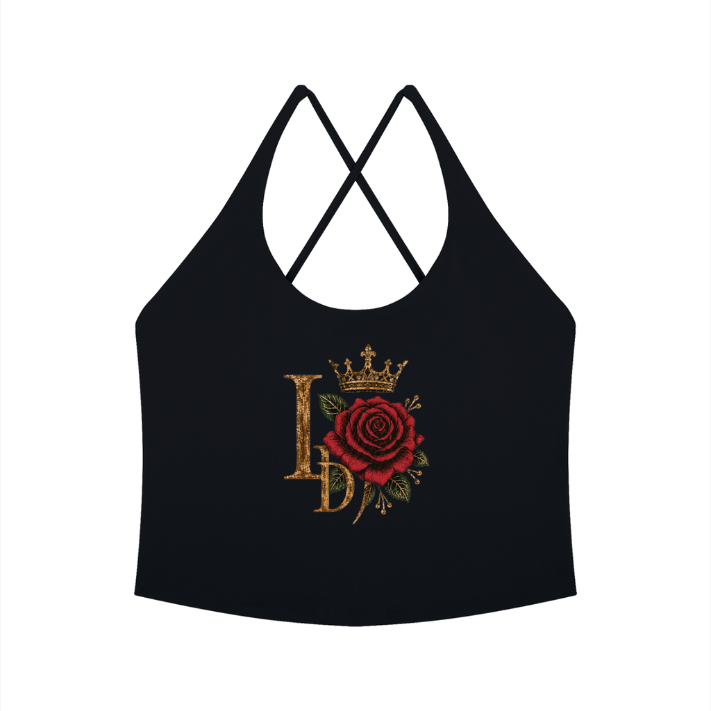 Crowned LD Rose Halter Yoga Tank