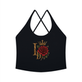 Crowned LD Rose Halter Yoga Tank