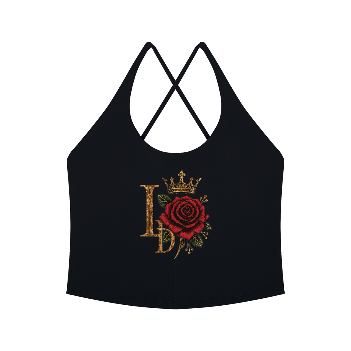 Crowned LD Rose Halter Yoga Tank