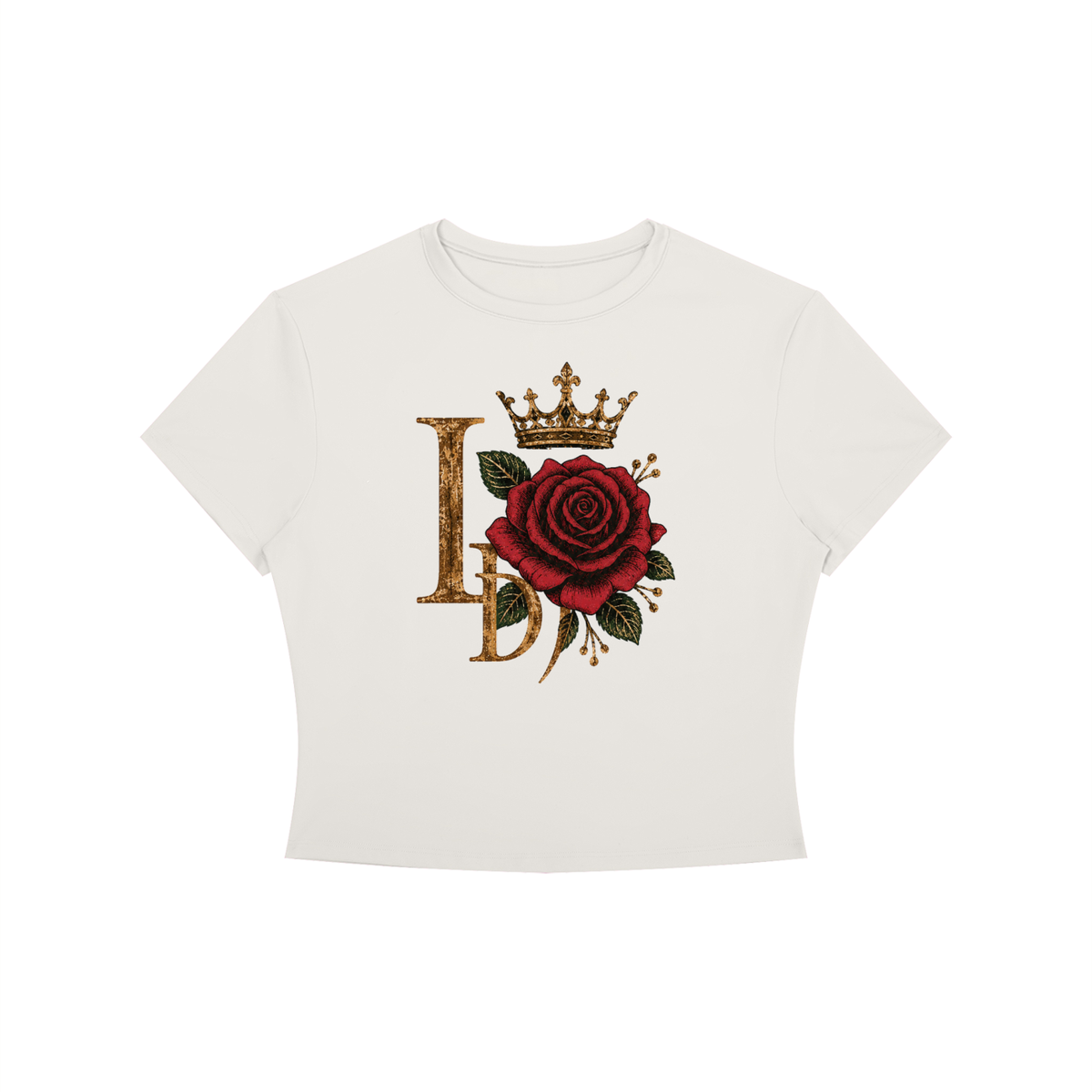 Crowned LD & Rose Women’s Cropped Tee