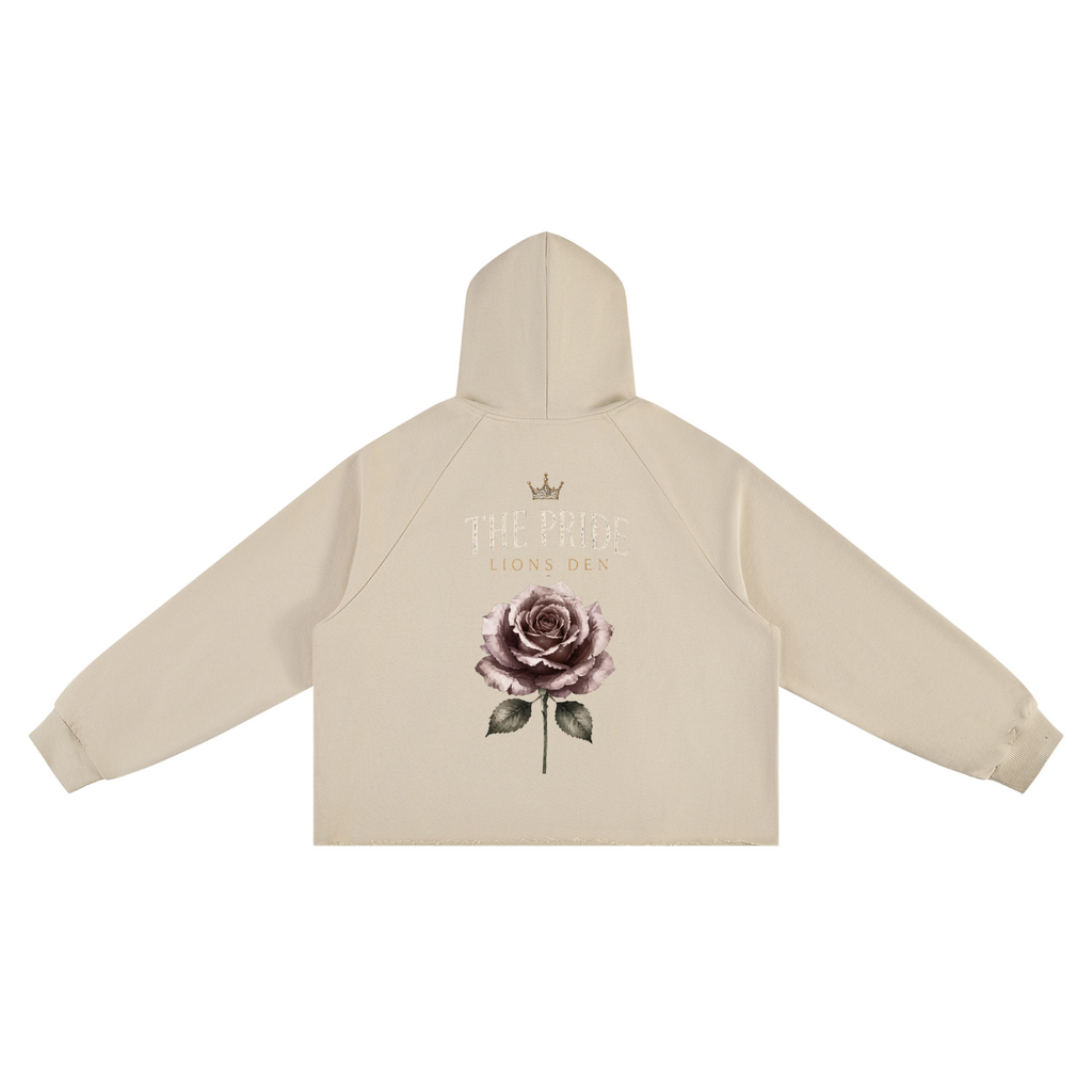 The Pride Rose Vintage-Wash Raw-Edge Hoodie