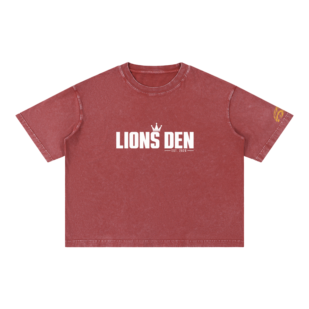 Lions Den Classic Block Mineral-Wash Boxy Tee