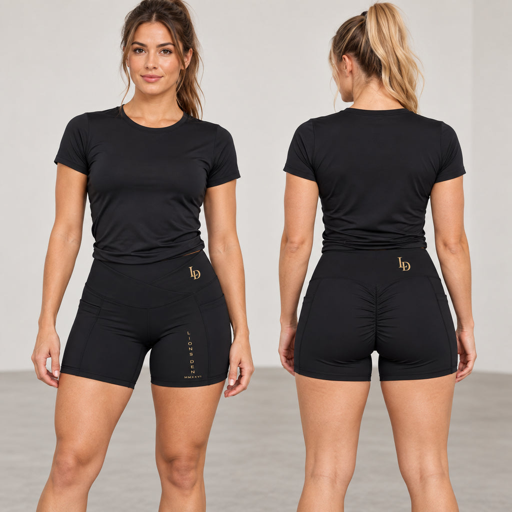 LD Side Mark Women’s High-Rise Pocket Yoga Shorts