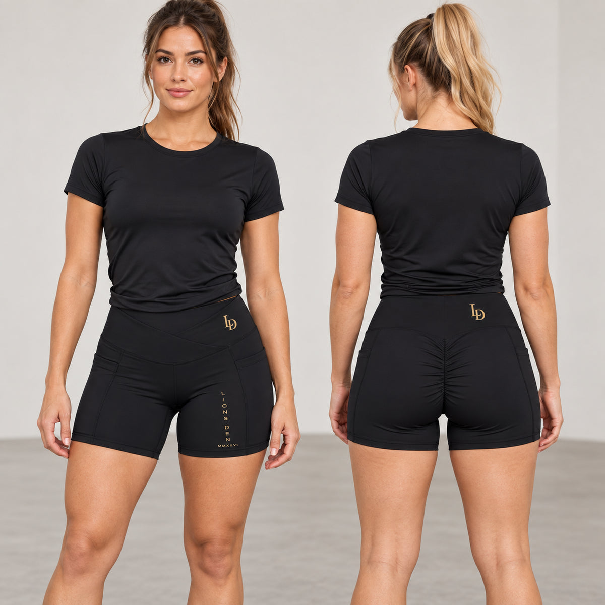 LD Side Mark Women’s High-Rise Pocket Yoga Shorts