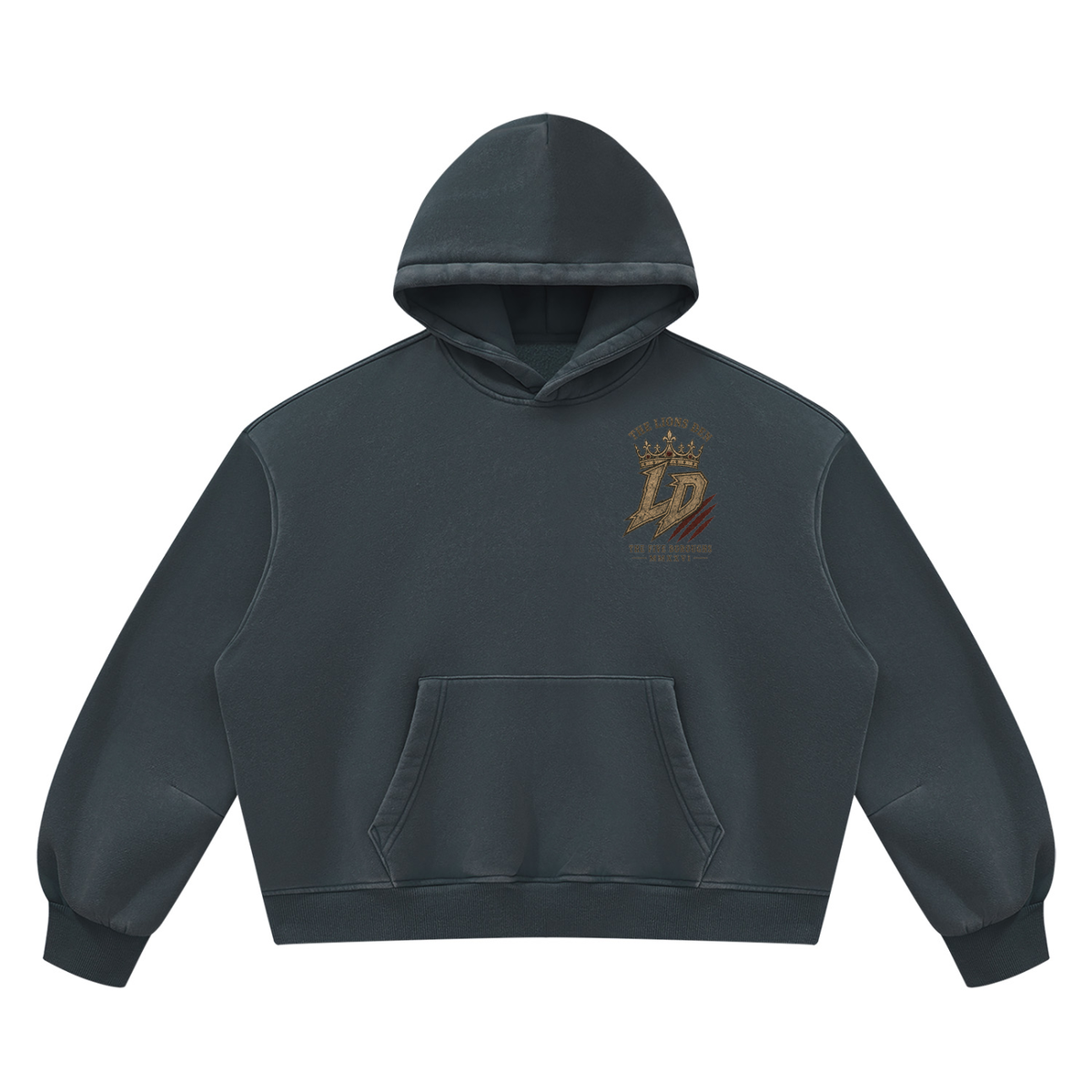 Lion Gate Vintage-Wash Boxy Fleece Hoodie