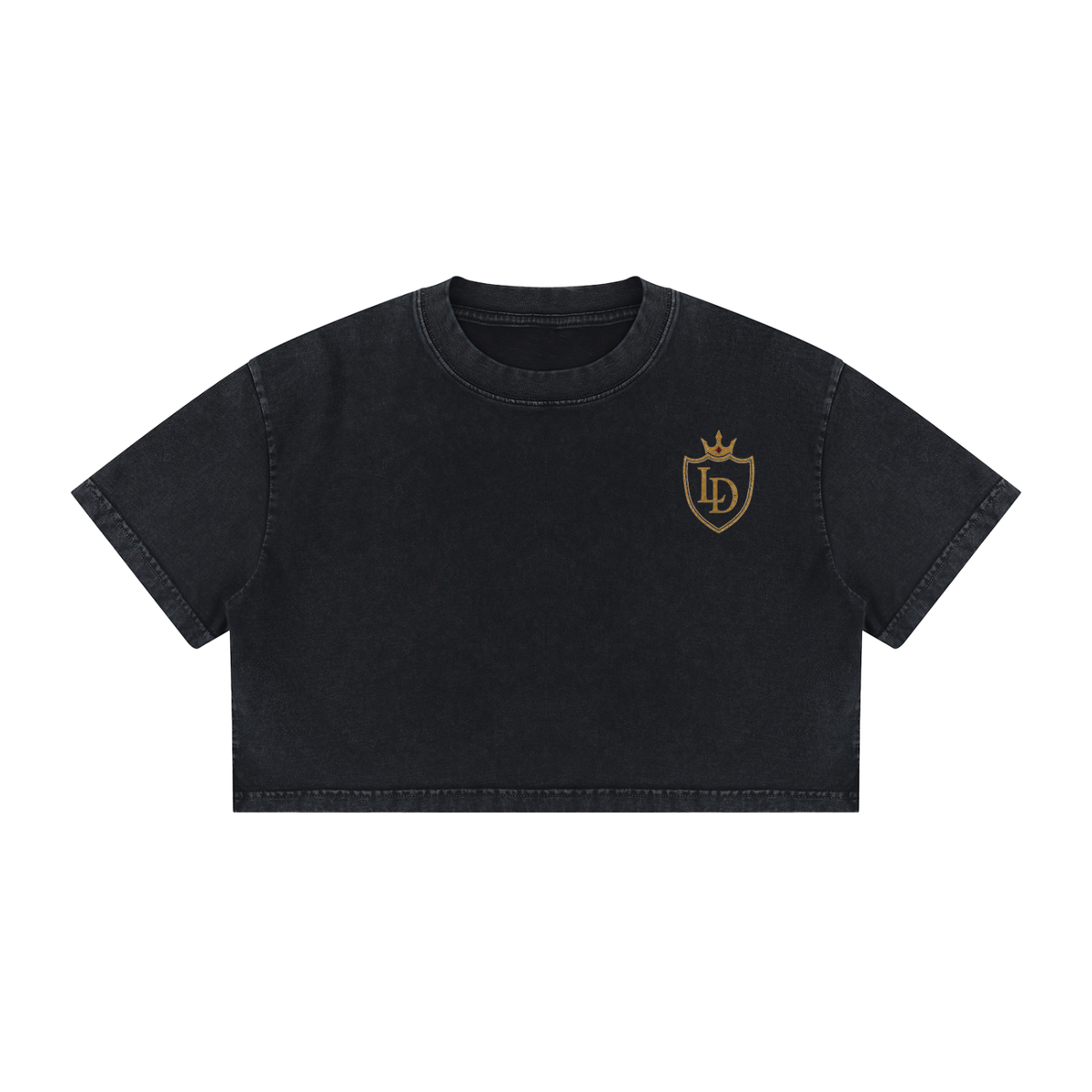 One Den One Family Royal Crest Crop Tee
