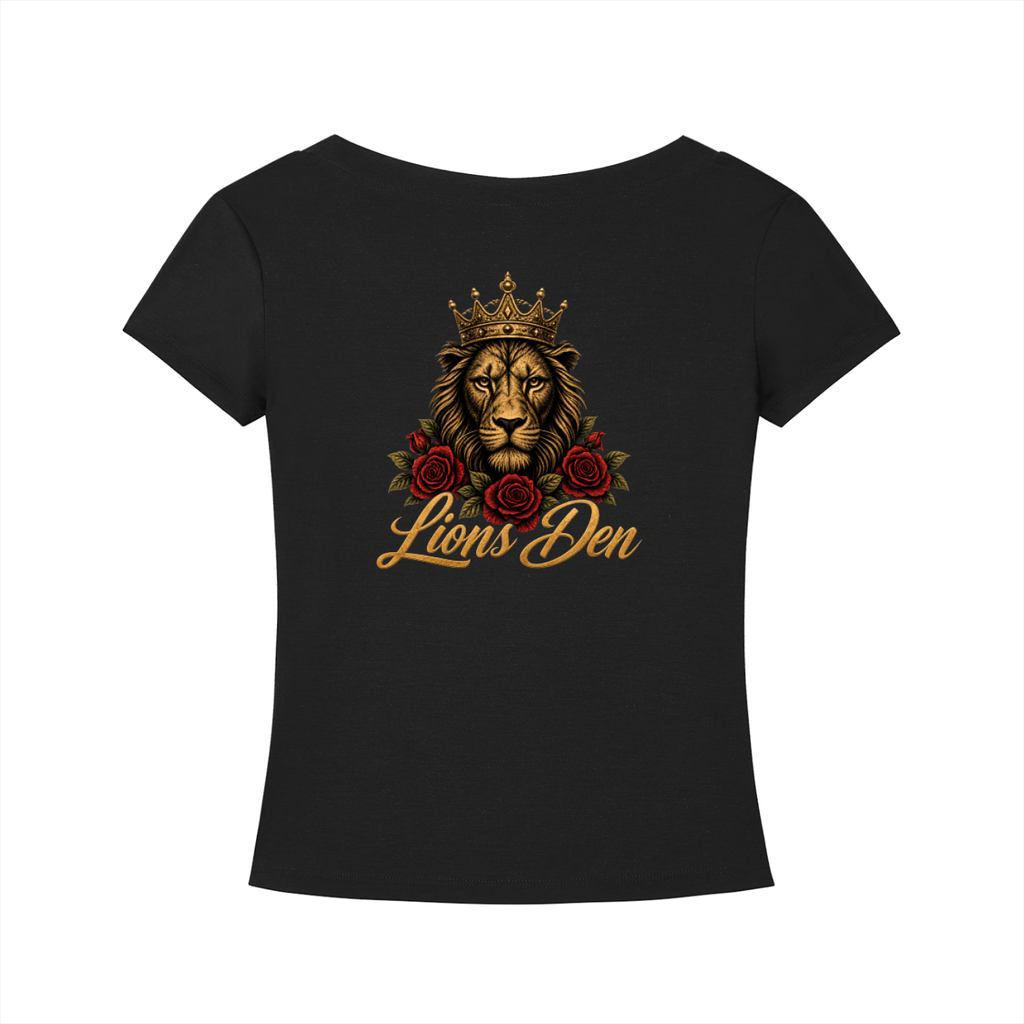 Lions Den Rose Script Tencel Slim-Fit V-Neck Tee