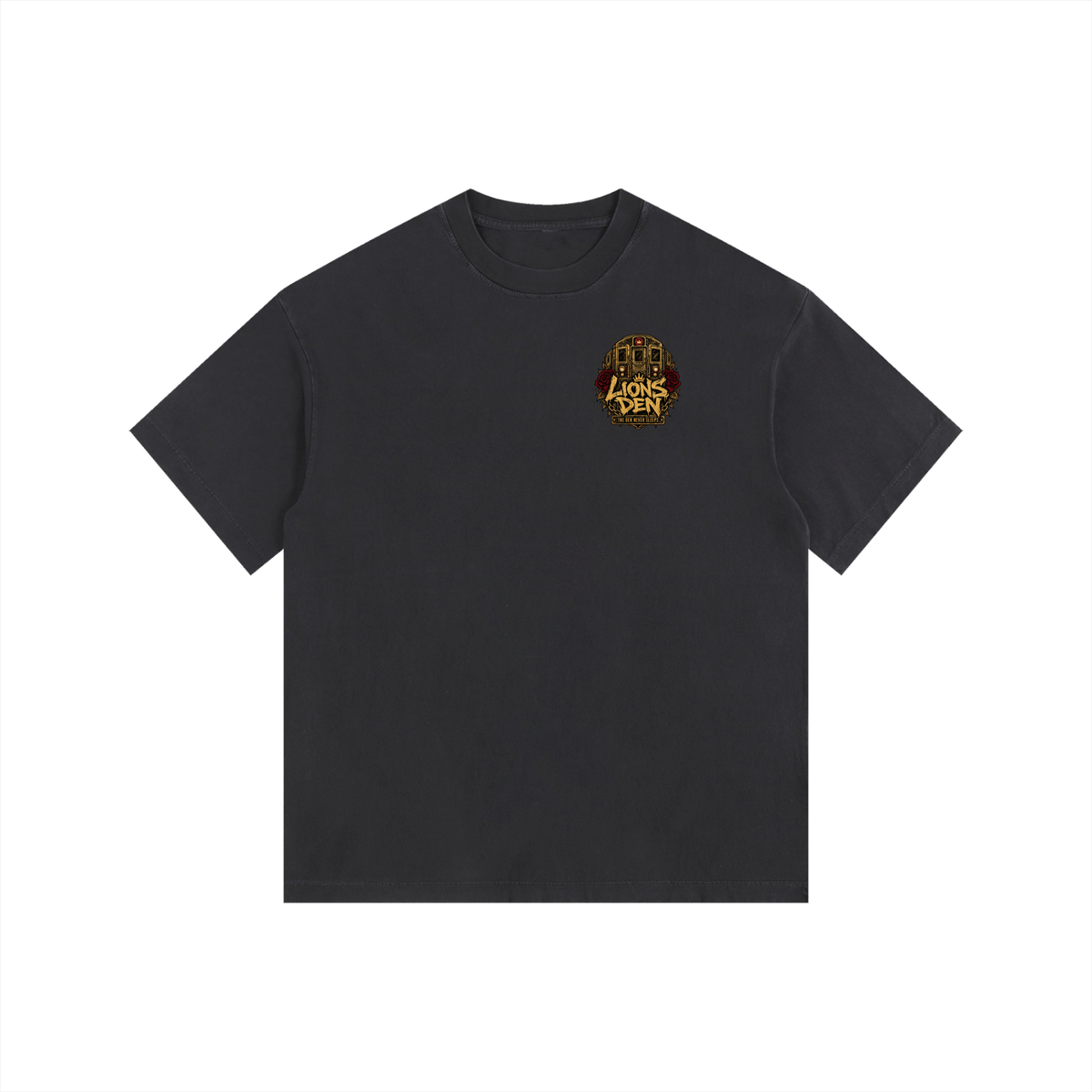 Crowned Rose Crest Vintage-Wash Oversized Tee