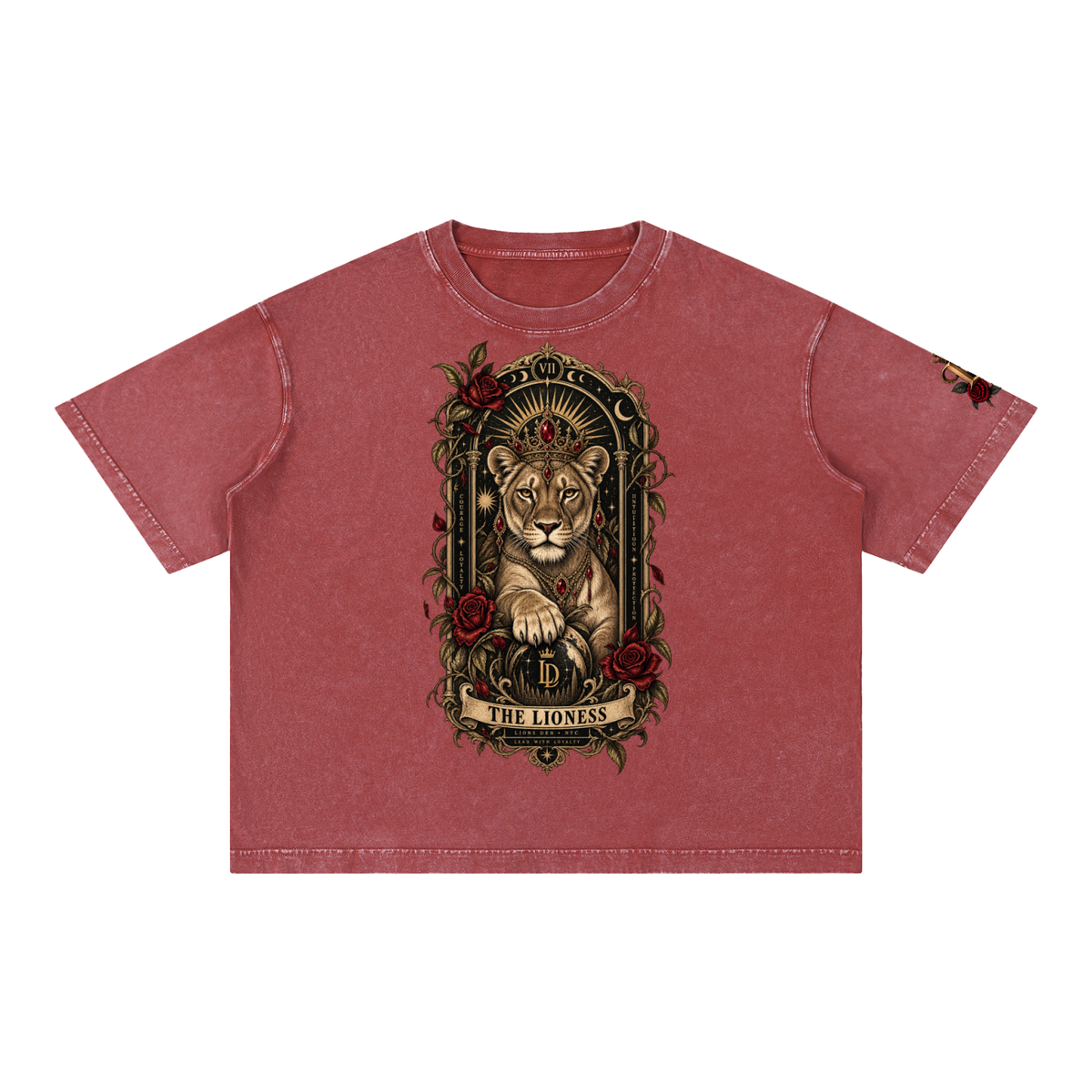 The Pride Lioness Tarot Mineral-Wash Boxy Tee