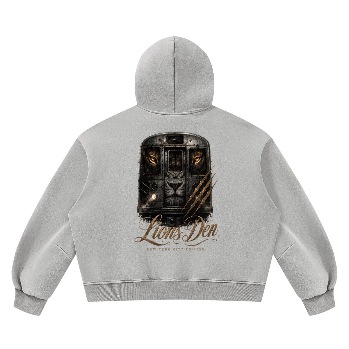 Lion Gate Vintage-Wash Boxy Fleece Hoodie
