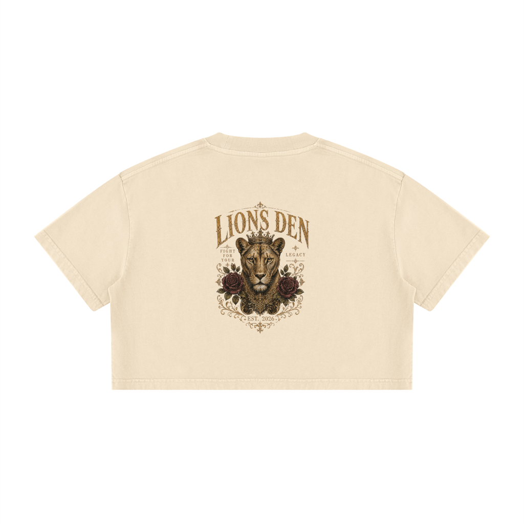 Fight for Your Legacy Lioness Mineral-Wash Crop Tee