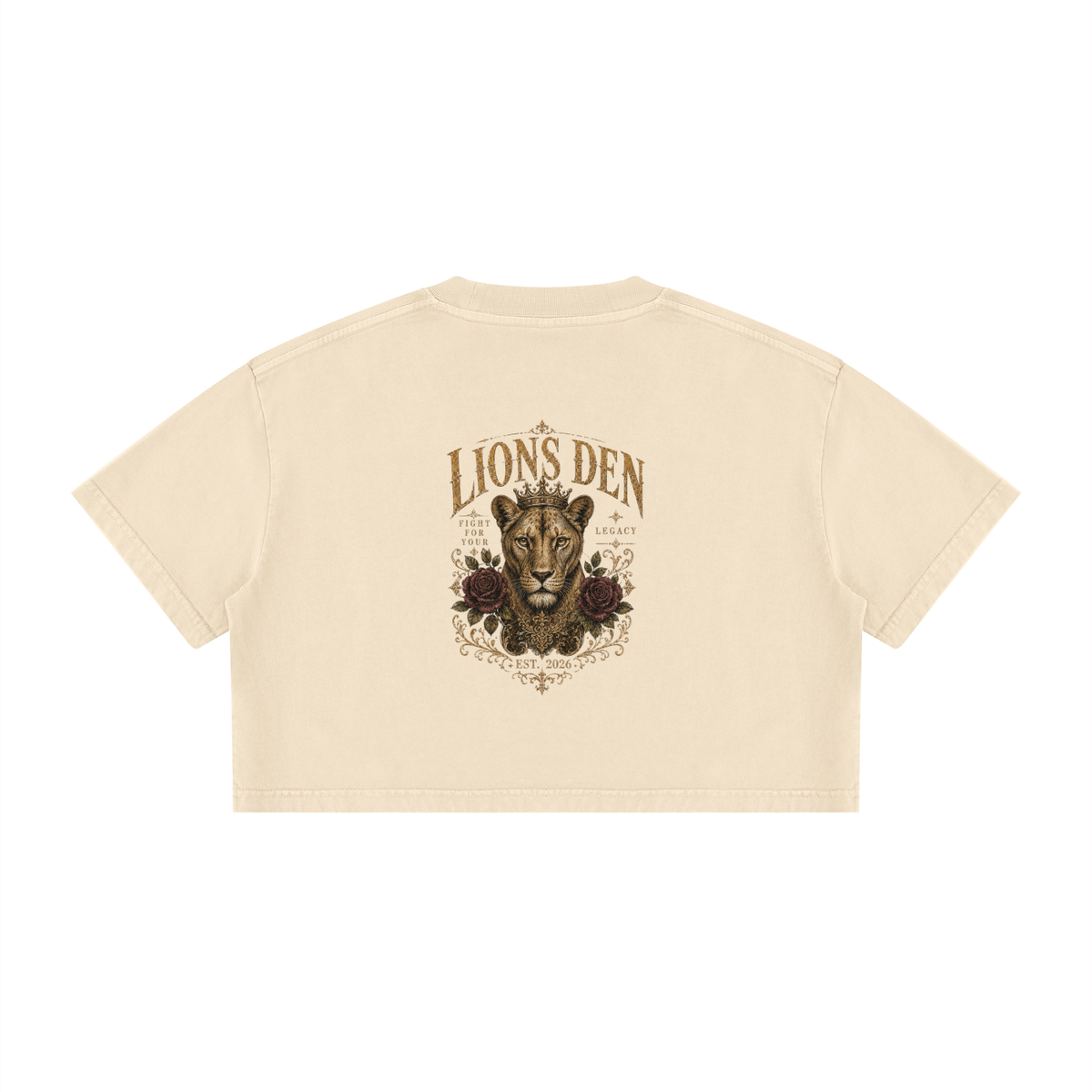 Fight for Your Legacy Lioness Mineral-Wash Crop Tee