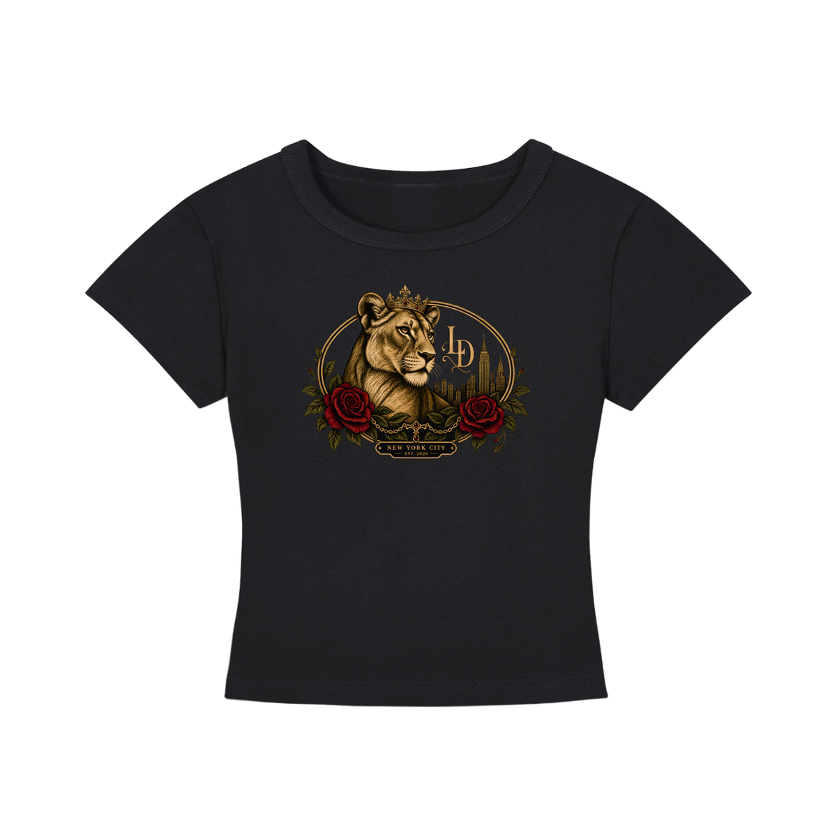 Crowned Lioness NYC Rose Cropped Tee