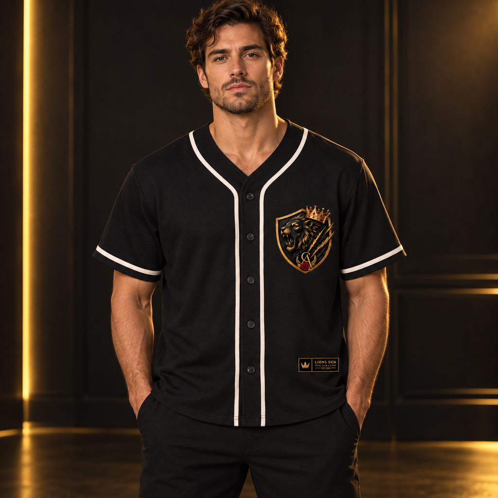 Contrast Piped Button-Up Jersey on model