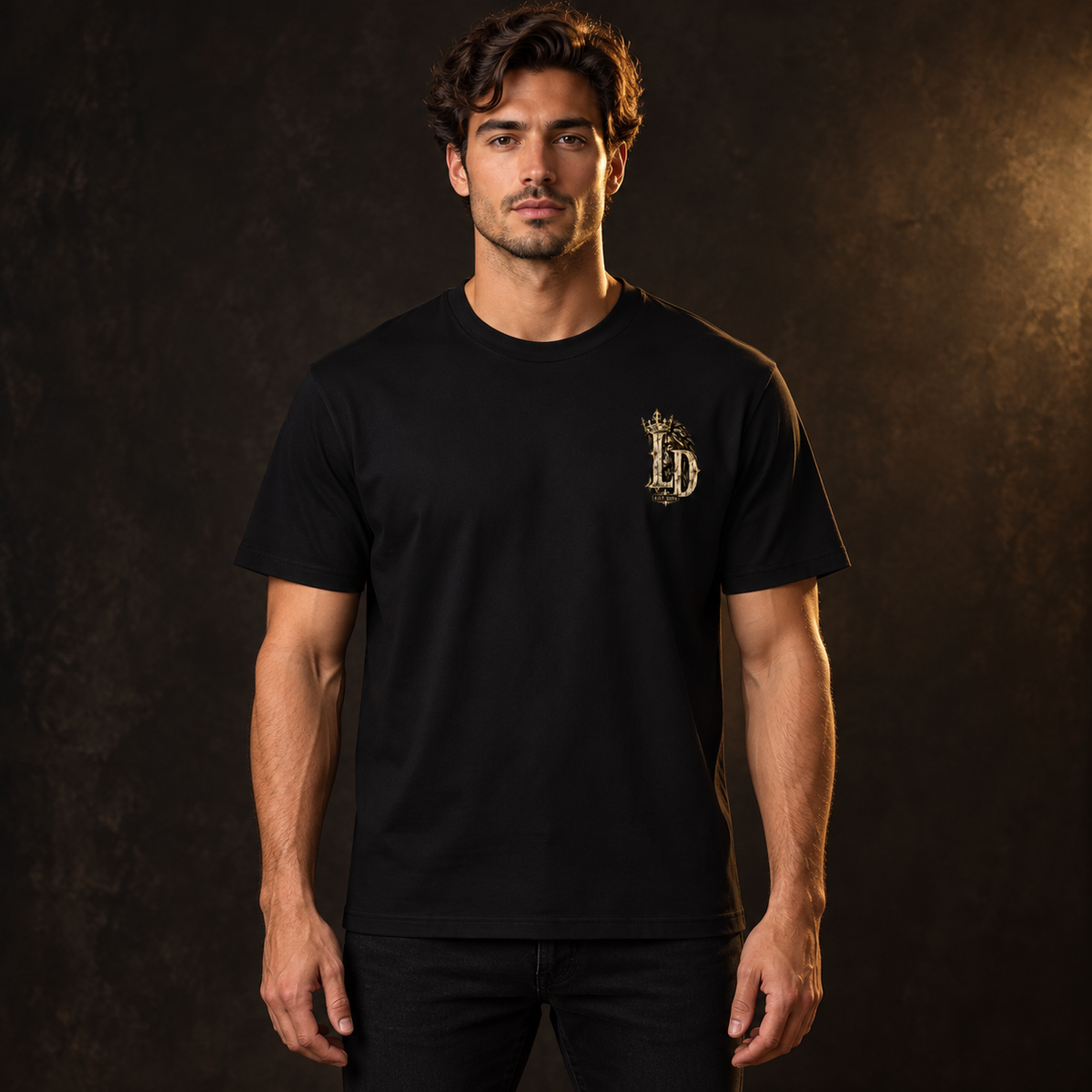 Crowned LD Monogram Classic-Fit Cotton Tee on model