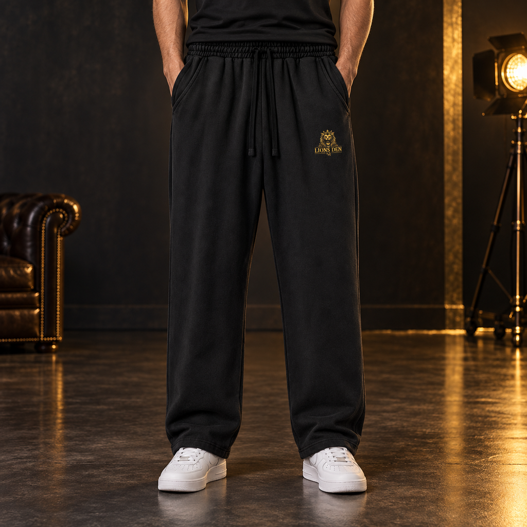 Crowned Lion Heavyweight Vintage-Wash Sweatpants on model