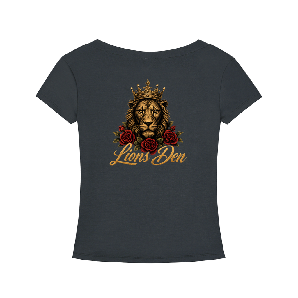 Lions Den Rose Script Tencel Slim-Fit V-Neck Tee