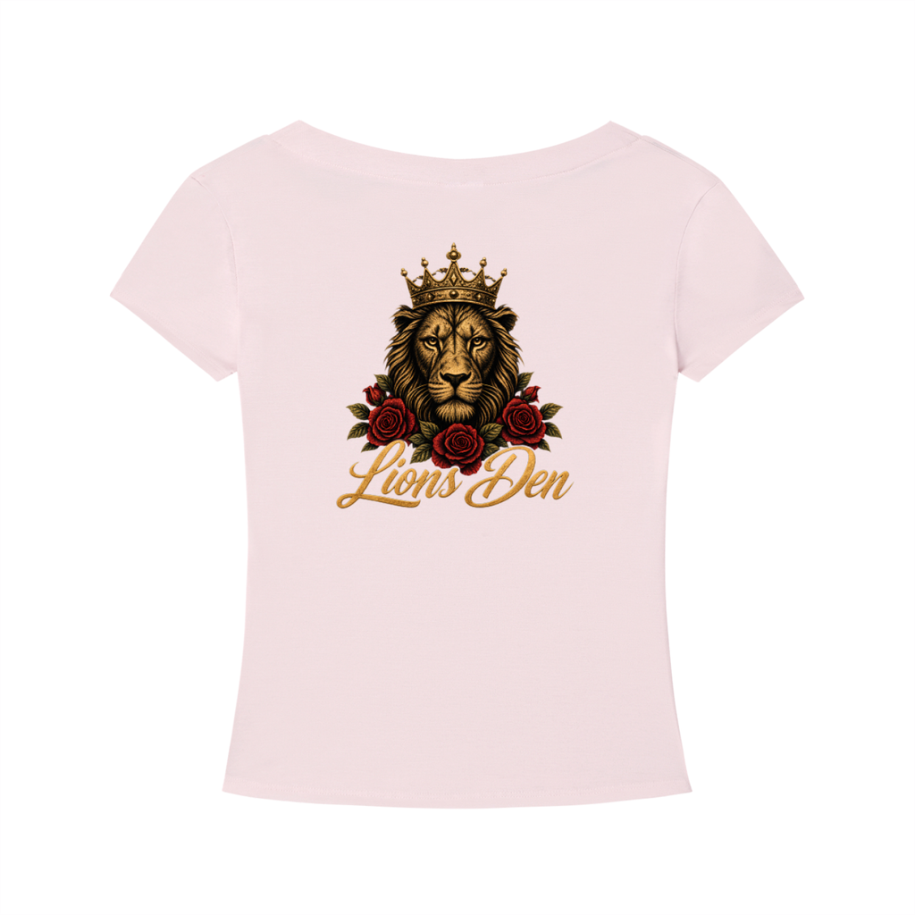 Lions Den Rose Script Tencel Slim-Fit V-Neck Tee