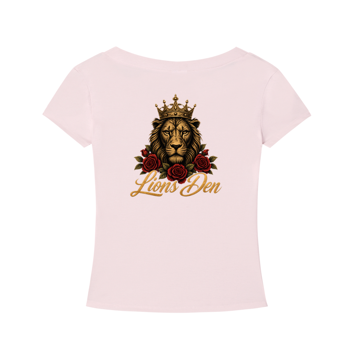 Lions Den Rose Script Tencel Slim-Fit V-Neck Tee