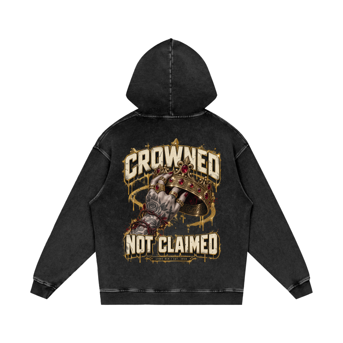 Snow Washed Loose Cotton Hoodie