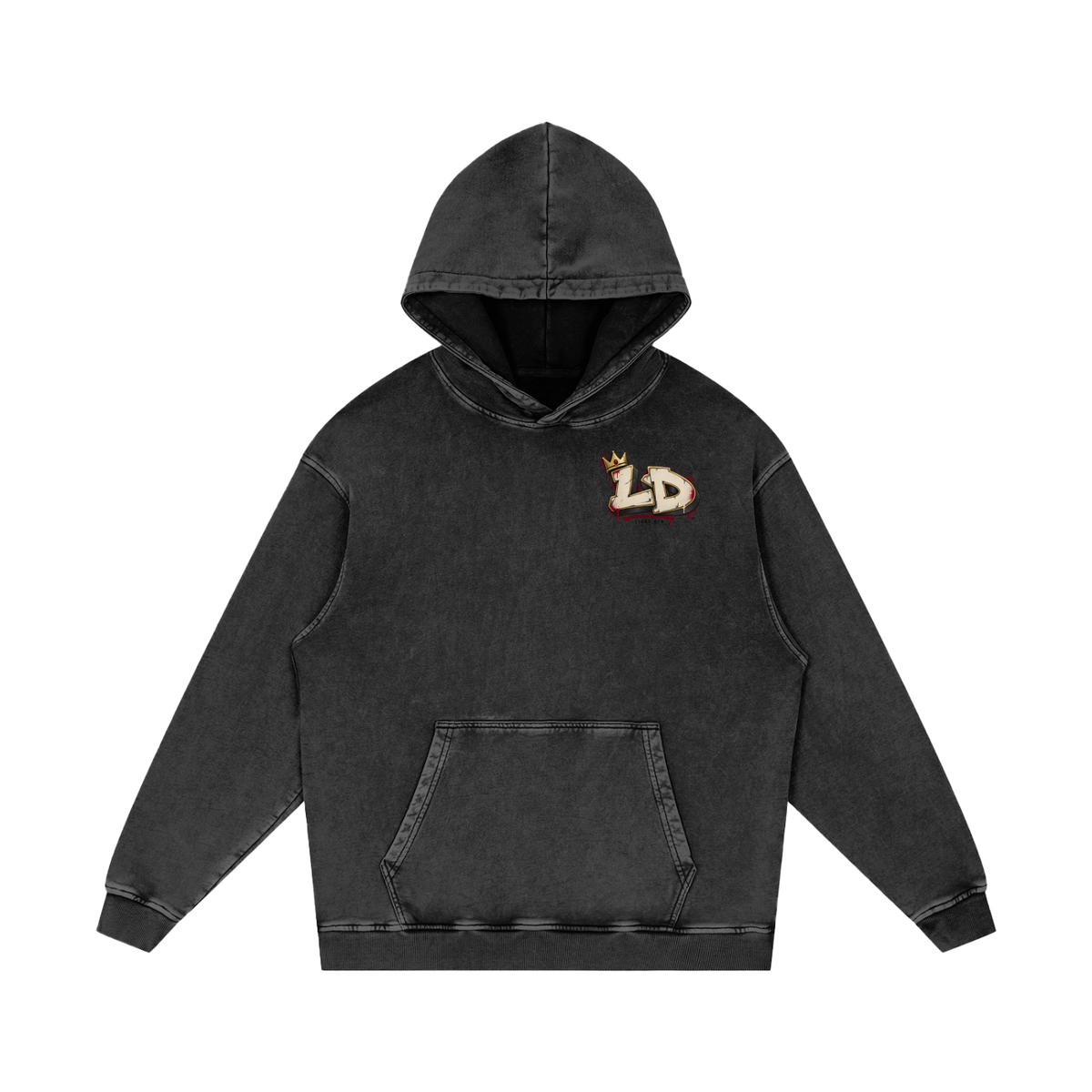 Snow Washed Loose Cotton Hoodie