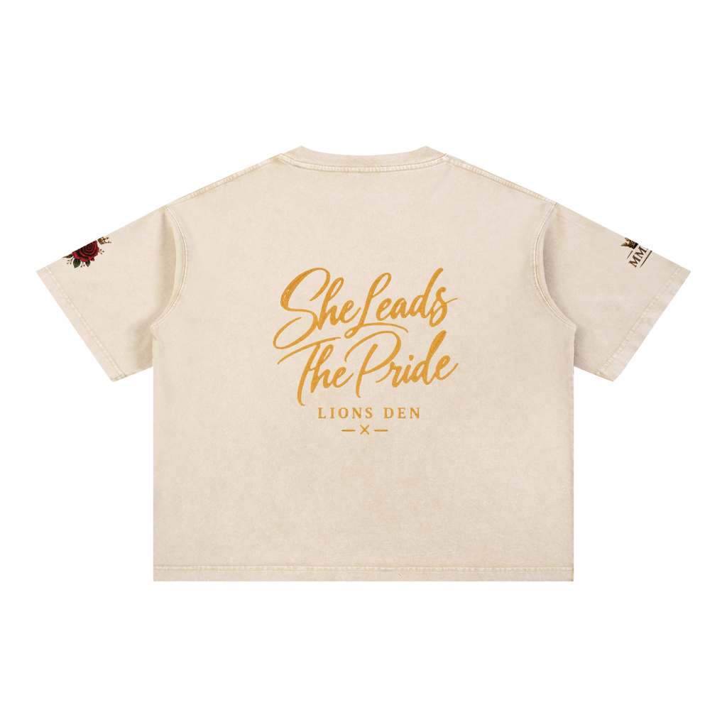 The Pride Lioness Emblem Mineral-Wash Boxy Tee