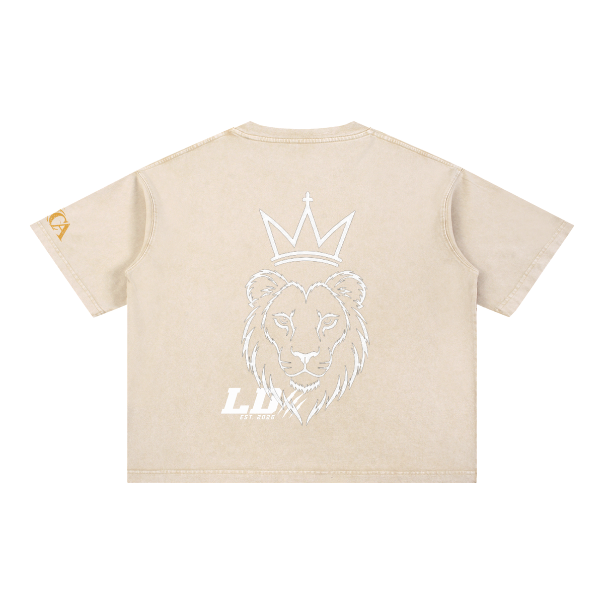 Lions Den Classic Block Mineral-Wash Boxy Tee