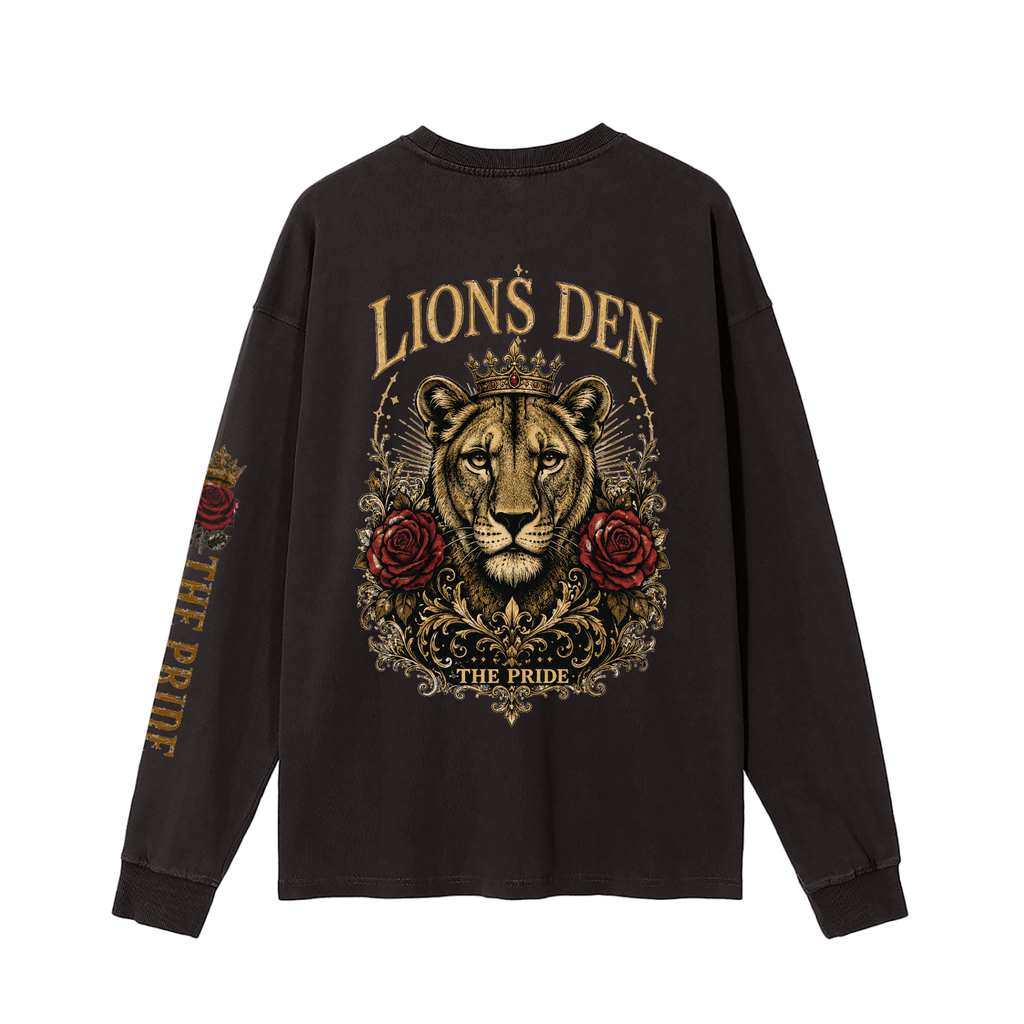 Lioness Rose Pride Vintage-Wash Long-Sleeve Tee
