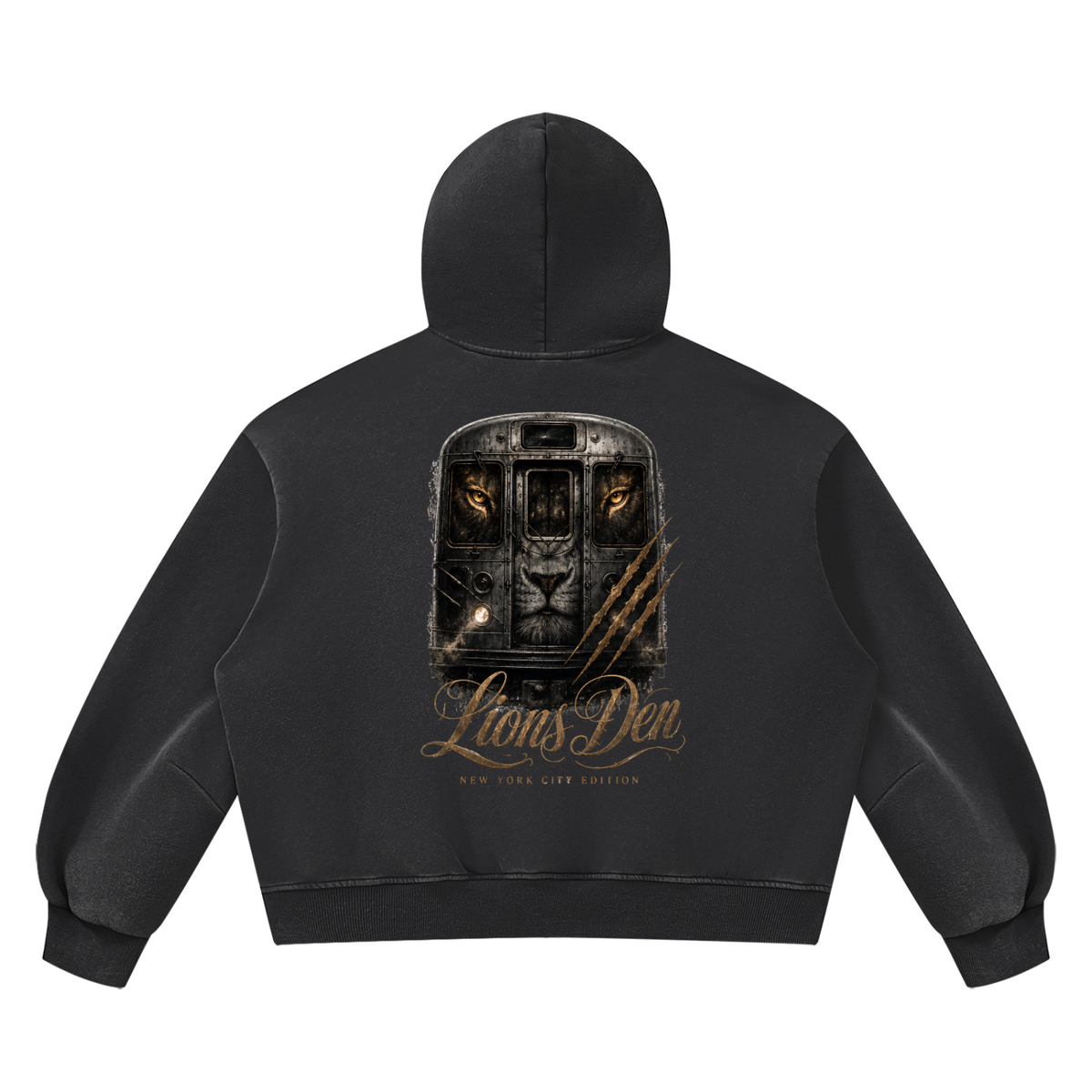 Lion Gate Vintage-Wash Boxy Fleece Hoodie