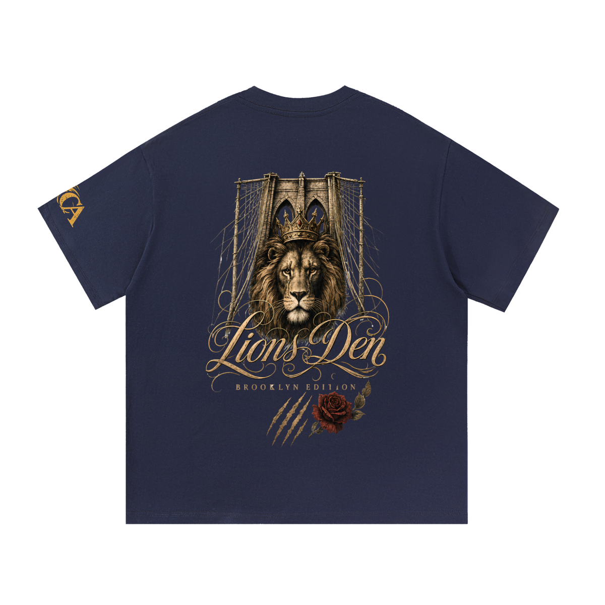 Caged Lion and Rose Essential Cotton Tee