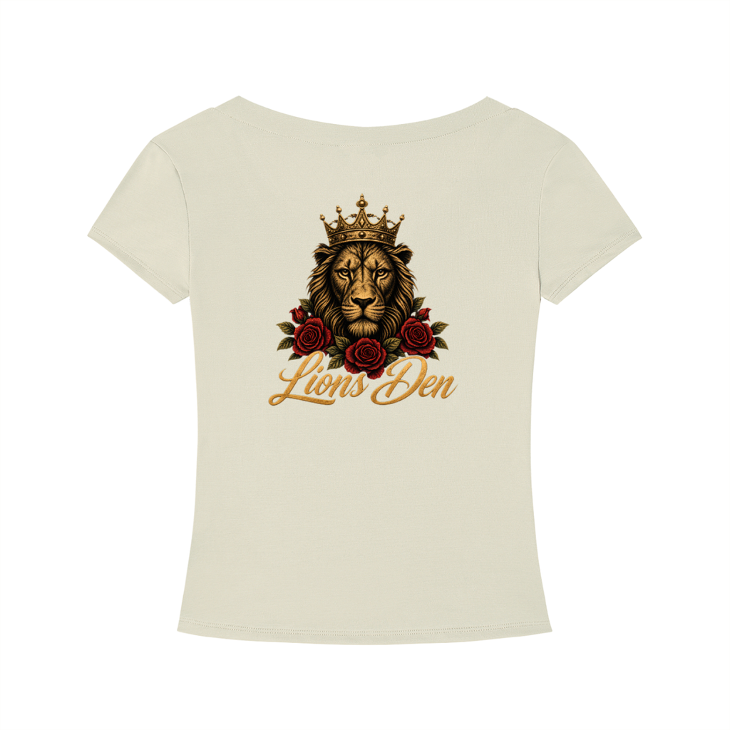 Lions Den Rose Script Tencel Slim-Fit V-Neck Tee