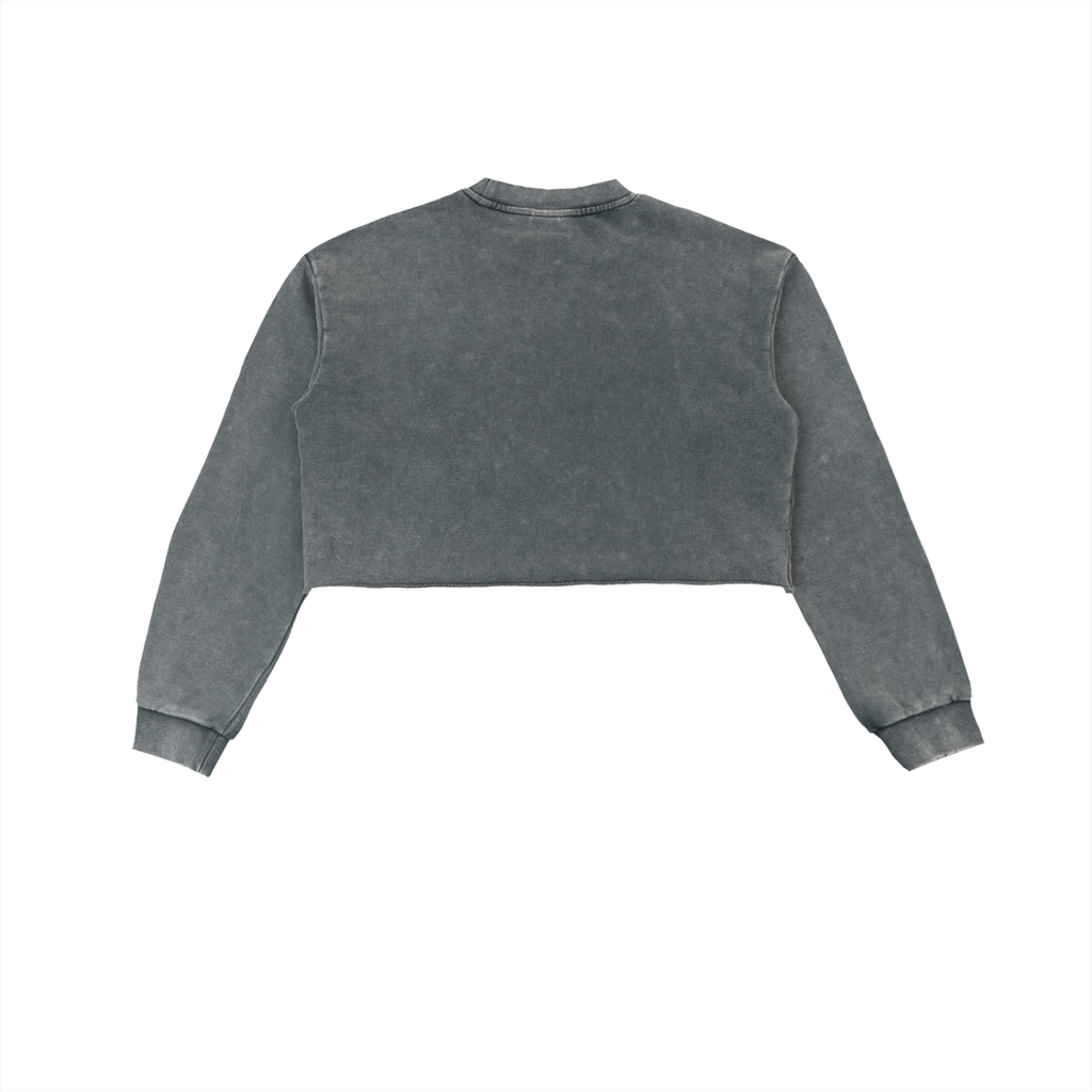 Crowned LD & Rose Snow-Wash Cropped Sweatshirt