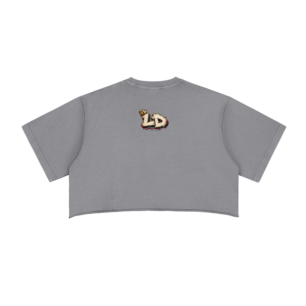 Pretty Untamed Snow-Wash Raw-Edge Crop Top