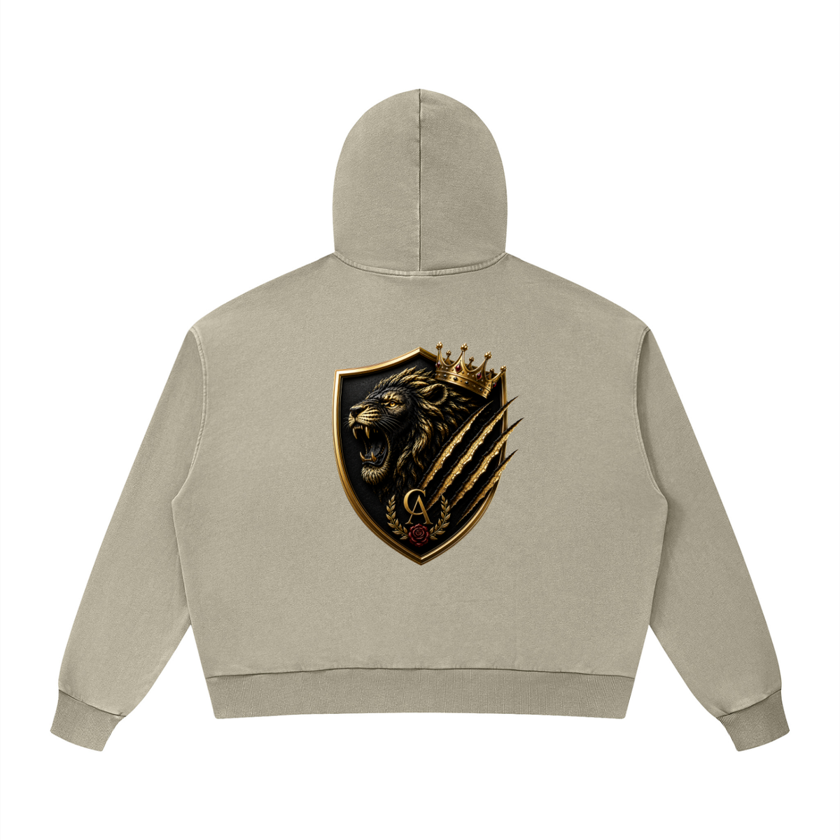Gold Lions Den Mineral-Wash Boxy Hoodie