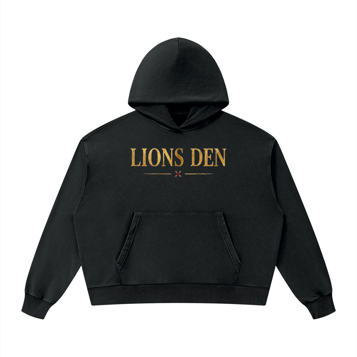 Gold Lions Den Mineral-Wash Boxy Hoodie