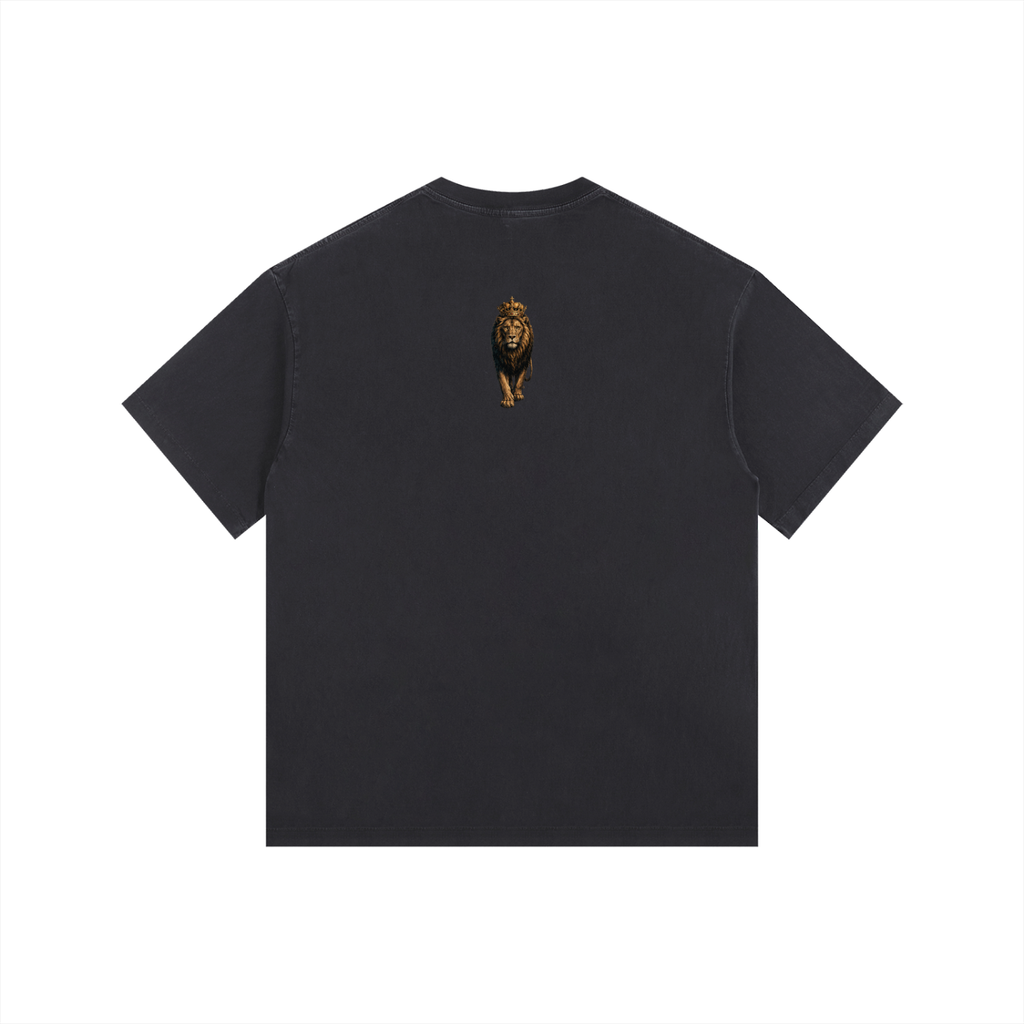 Lions Den Scratch Lion Vintage-Wash Oversized Tee