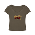 Lions Den Rose Script Tencel Slim-Fit V-Neck Tee
