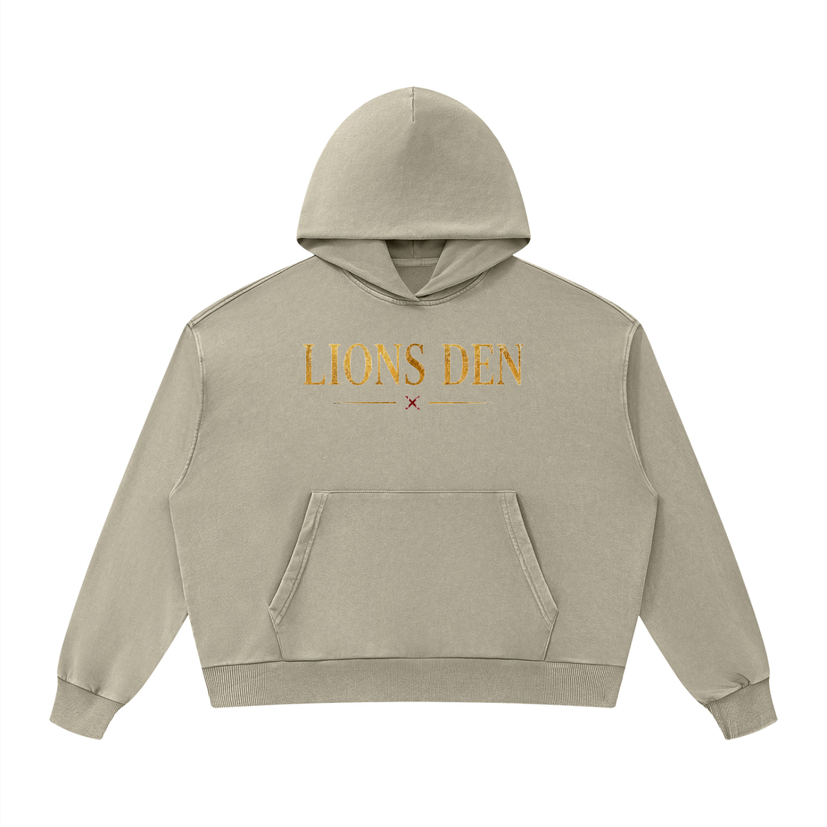 Gold Lions Den Mineral-Wash Boxy Hoodie
