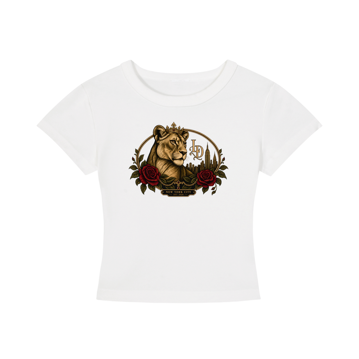 Crowned Lioness NYC Rose Cropped Tee