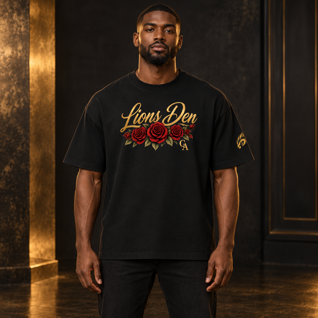 Heavyweight Drop Shoulder Cotton T-Shirt on model
