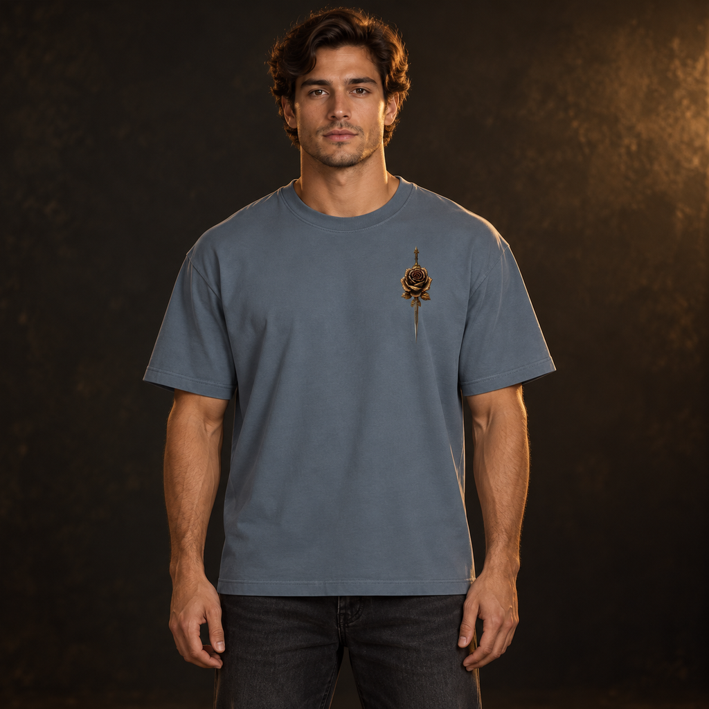 Heavyweight Drop Shoulder T-Shirt on model