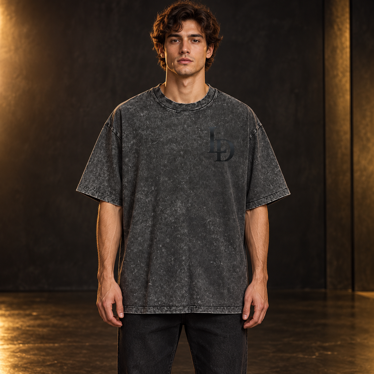 Heavyweight Snow Washed T-Shirt on model