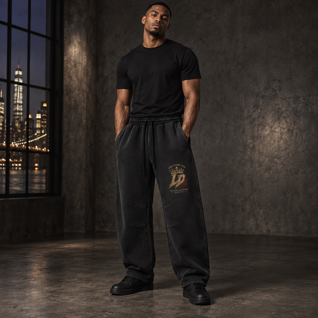 Five Boroughs Crowned LD barrel-leg sweatpants on model