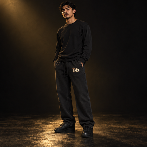 Crowned LD vintage-wash sweatpants on model
