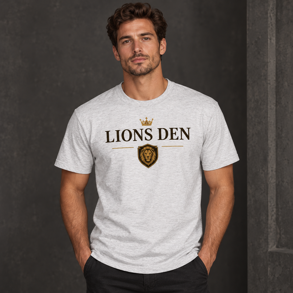 Lions Den Heritage Classic-Fit Cotton Tee on model