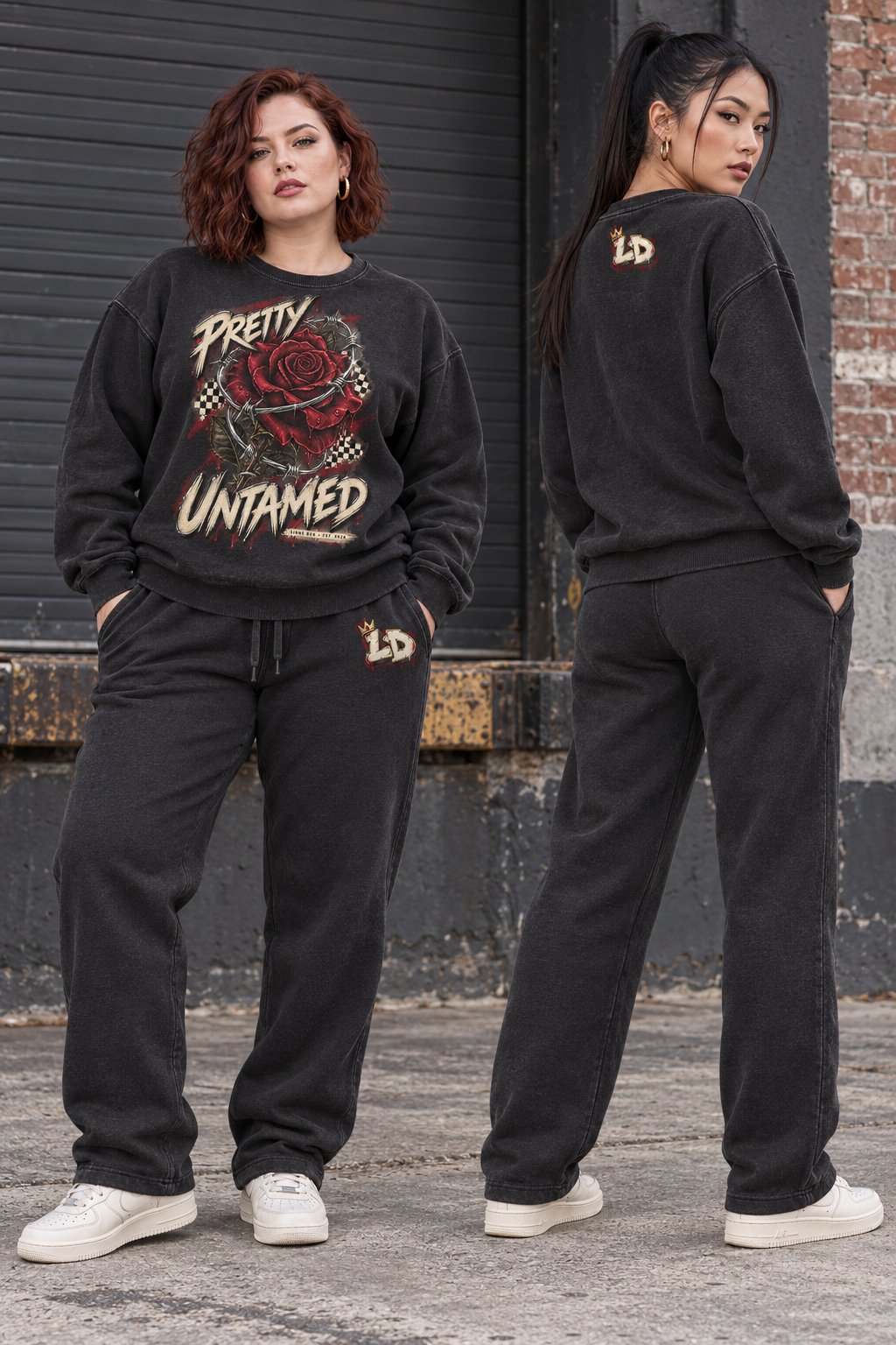 Women modeling the Lions Den Pretty Untamed sweatsuit