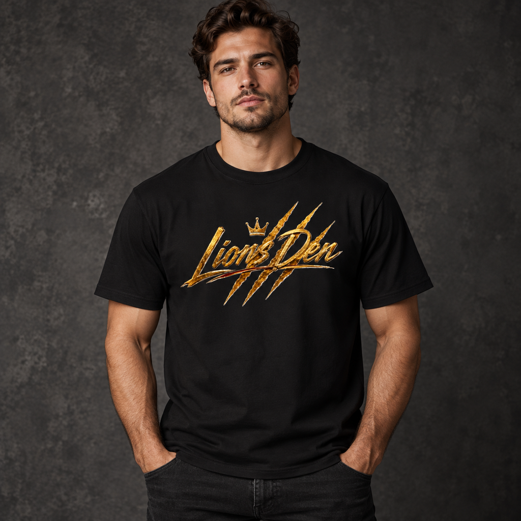 Lions Den Signature Classic-Fit Cotton Tee on model